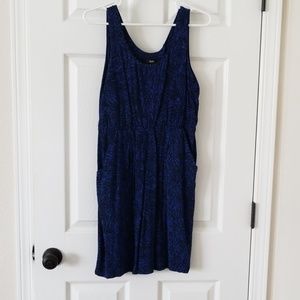 Royal blue and black dress